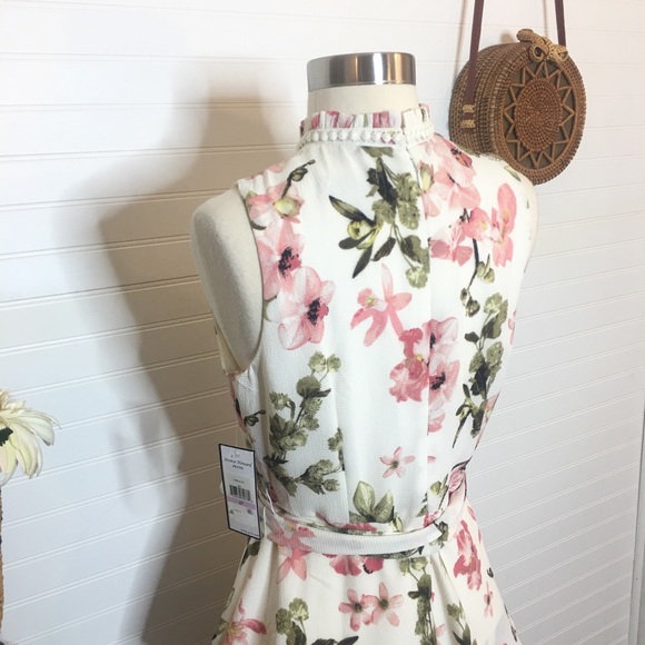 NEW Jessica Howard Ruffle Tiered Floral Midi Dress - Picture 4 of 8